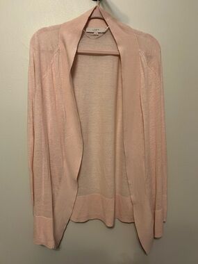 LOFT Women's Open-Front Baby Pink Cardigan Balletcore Feminine
